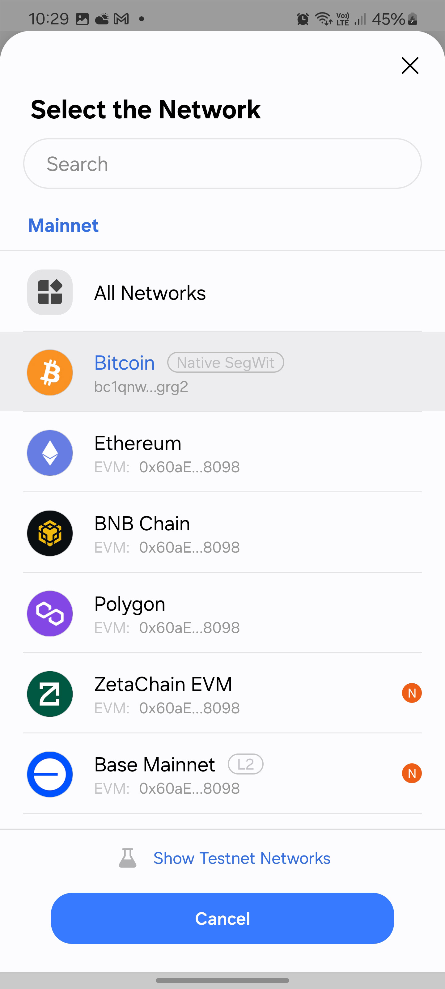 Bitcoin Testnet and Mainnet - ECOIN Wallet