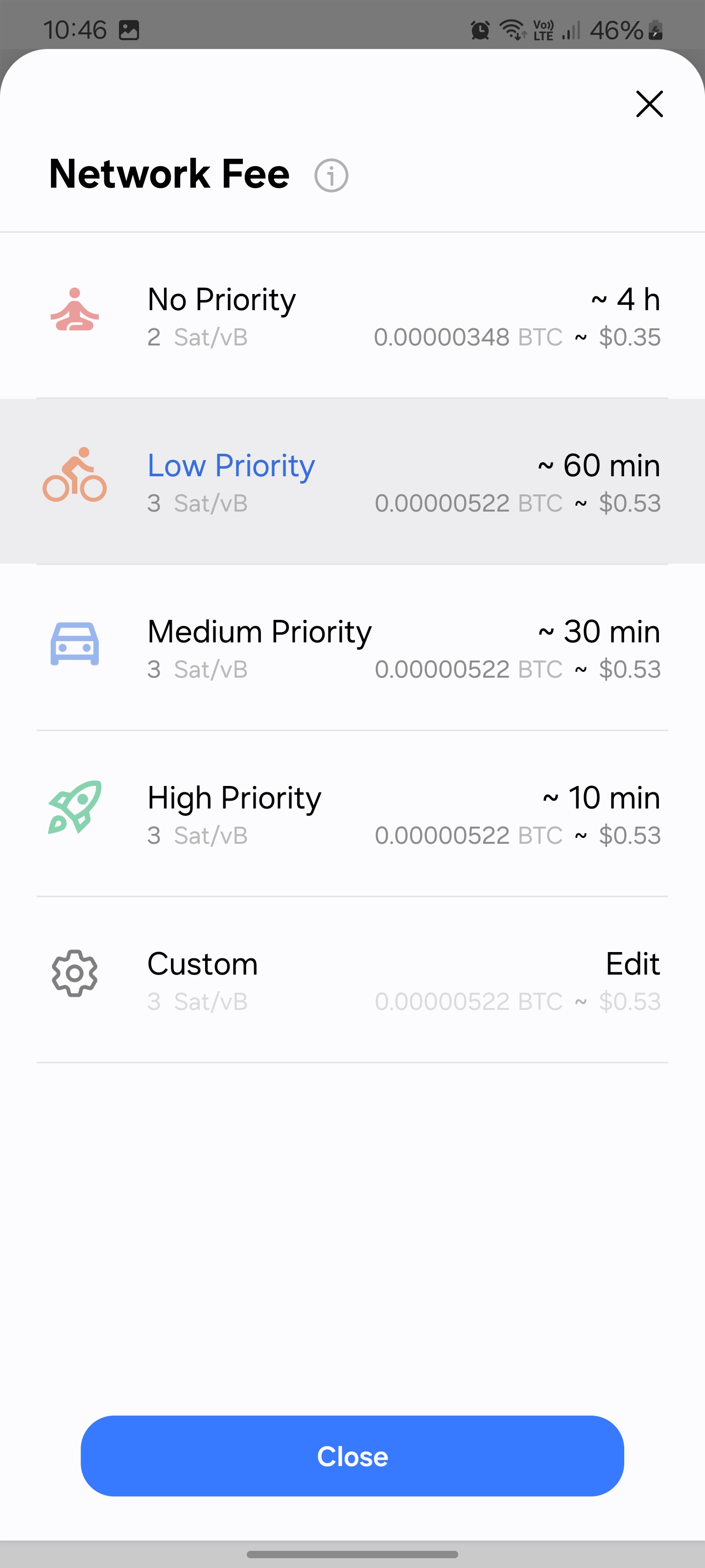 Low Bitcoin Network Fees - ECOIN Wallet