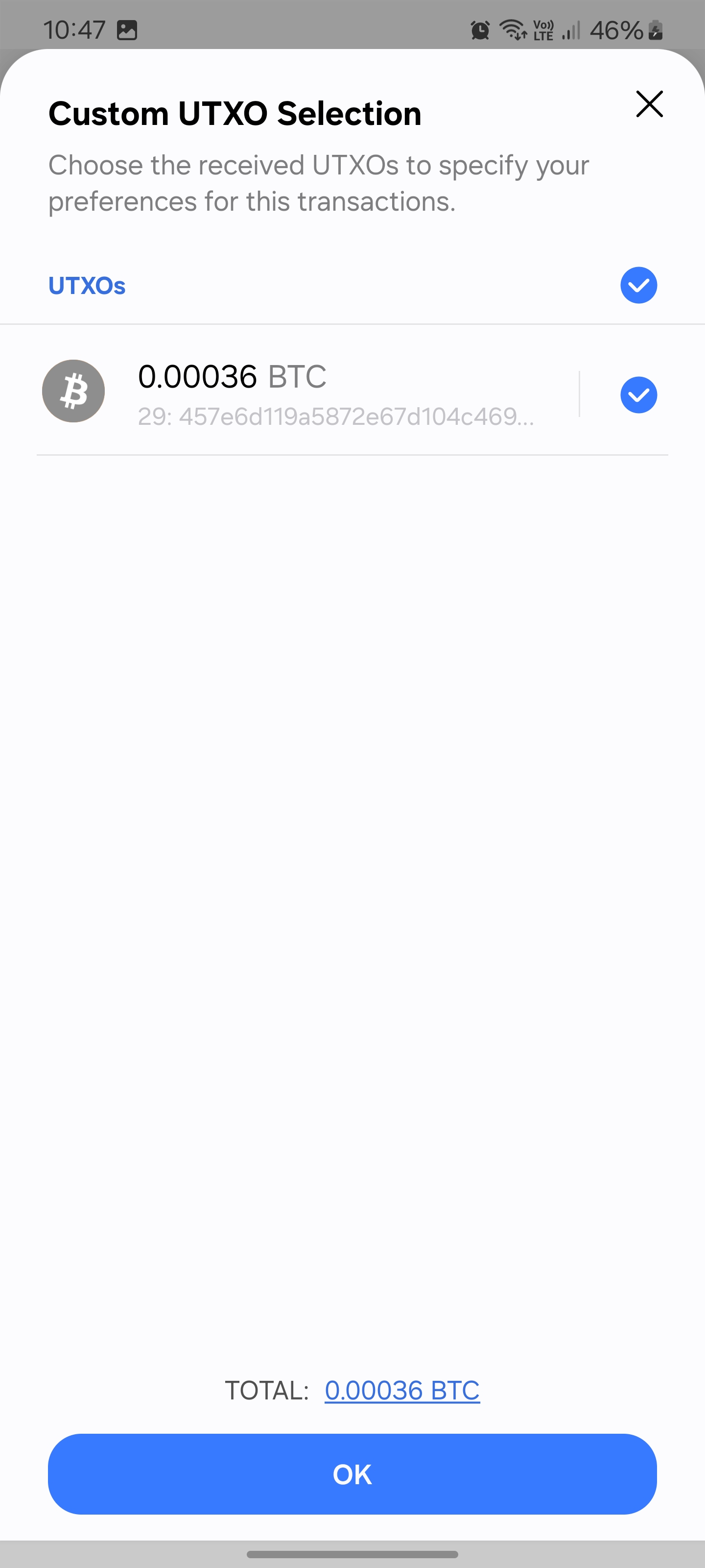 Bitcoin UTXO - ECOIN Wallet